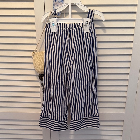 NWT Btween Navy and White Striped Set with bag 3 p/set size 4 linen blend - Picture 7 of 8